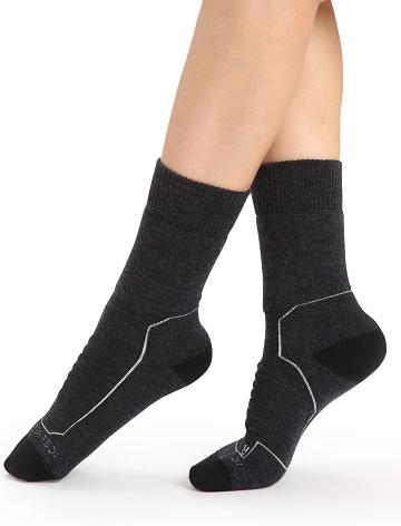 Jet Heather Women's Icebreaker Merino Hike+ Heavy Crew Socks | USA 1450CTVE